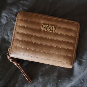 RADREY Quilted Brown Zip Wallet